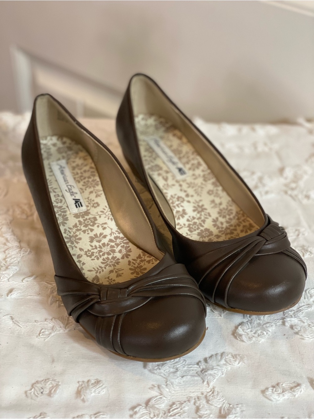 American Eagle Outfitters Brown Knotted Ballet Flats